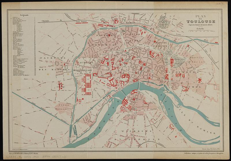 Plan de Toulouse d'apres les derniers documents officiels