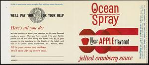 Ocean Spray Jellied Cranberry Sauce New Apple Flavored Can Label