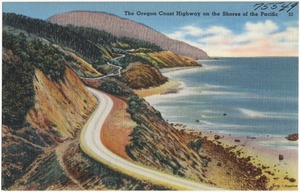 The Oregon Coast Highway on the shores of the Pacific