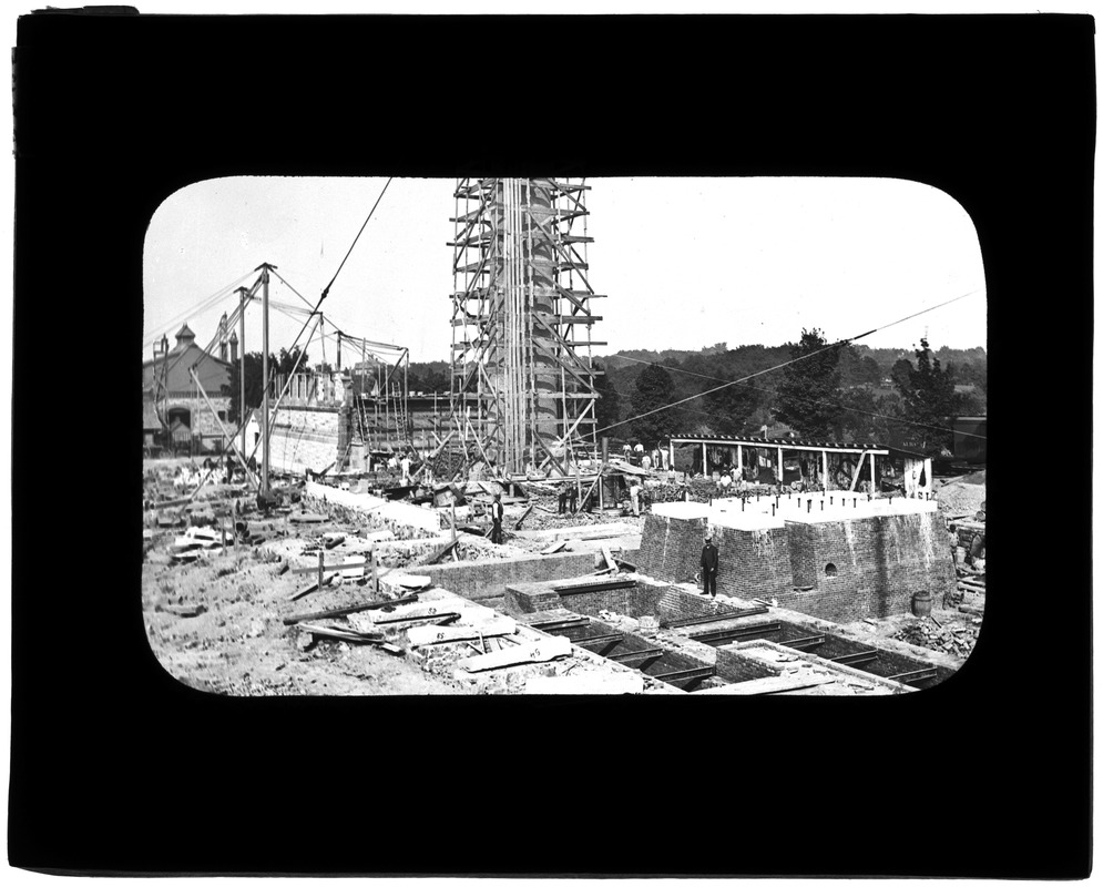 Distribution Department, Chestnut Hill High Service Pumping Station, foundations, Brighton, Mass., 1887