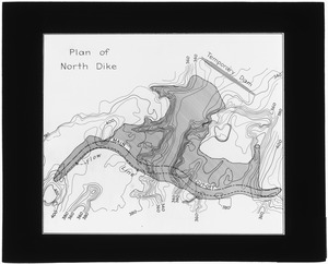 Wachusett Reservoir, plan of North Dike, engineering plan, Mass., ca. 1895-1899