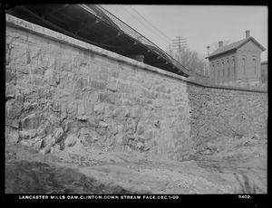Wachusett Dam, downstream face of Lancaster Mills Dam, Clinton, Mass., Dec. 1, 1903