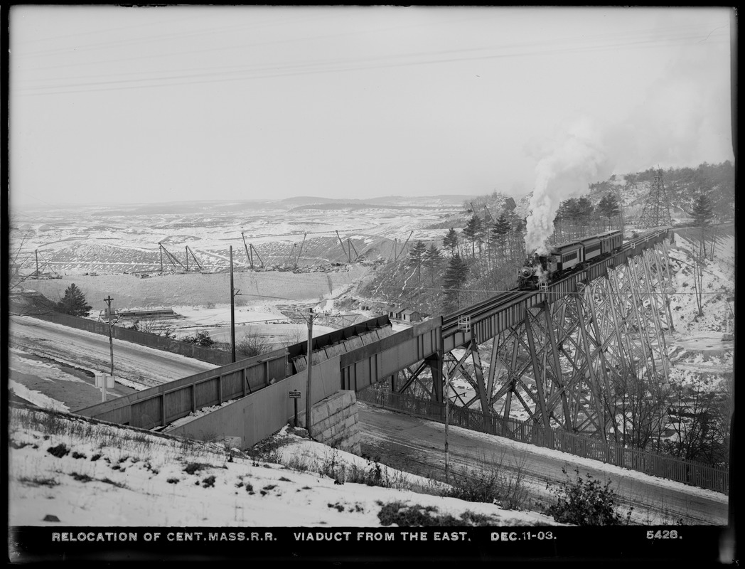 Relocation Central Massachusetts Railroad, viaduct, from the east