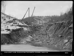 Wachusett Dam, excavating the waste channel, Clinton, Mass., Mar. 9, 1904