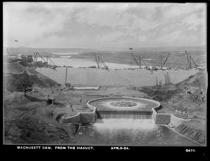Wachusett Dam, from the viaduct, Clinton, Mass., Apr. 5, 1904