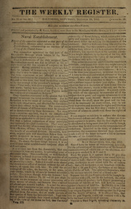 The Weekly Register, December 19, 1812