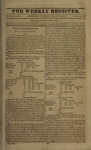 The Weekly Register, December 26, 1812