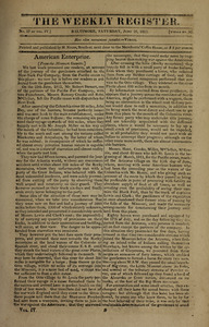 The Weekly Register, June 26, 1813