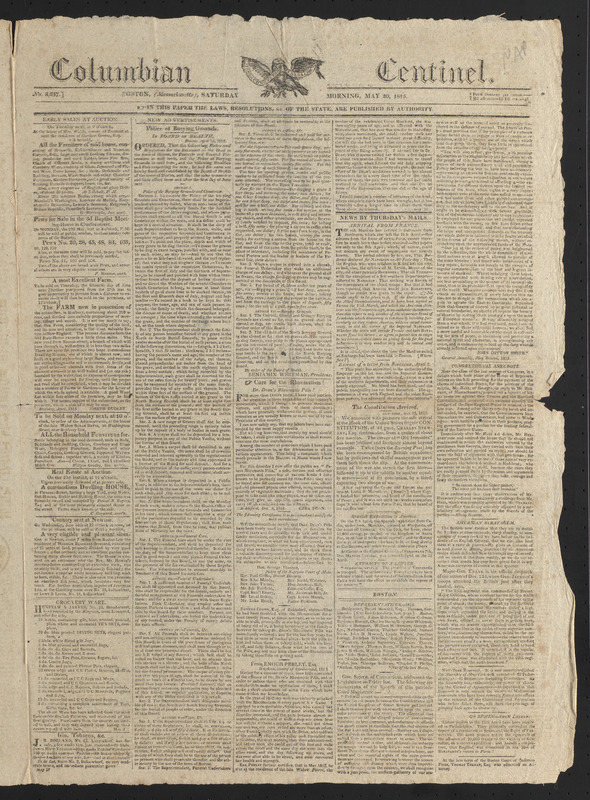 Columbian Centinel, May 20, 1815
