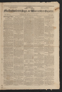 Massachusetts Spy, or Worcester Gazette, April 26, 1815