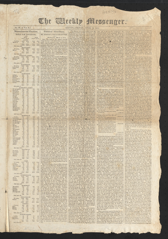 The Weekly Messenger, April 14, 1815