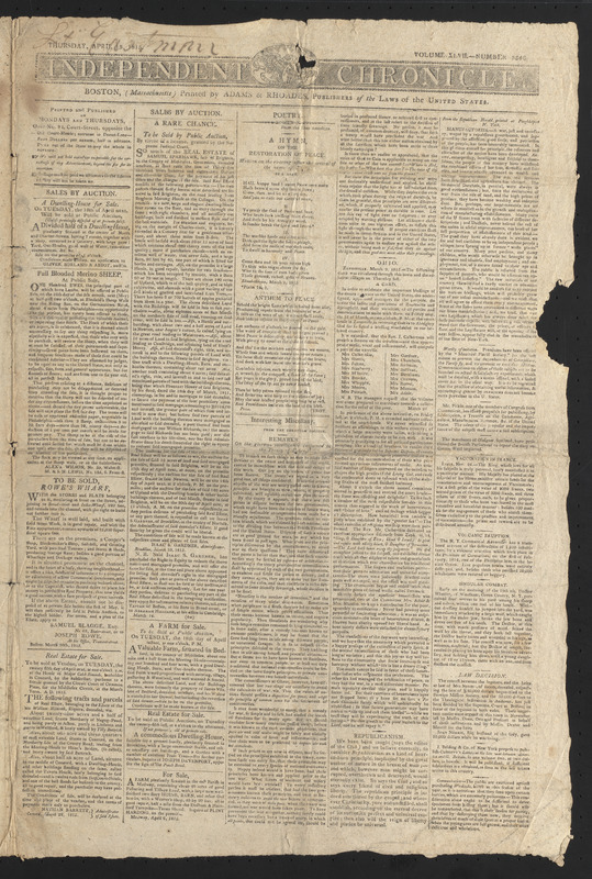 Independent Chronicle, April 13, 1815