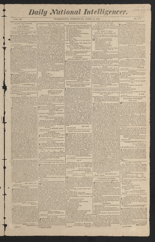 Daily National Intelligencer, April 12, 1815