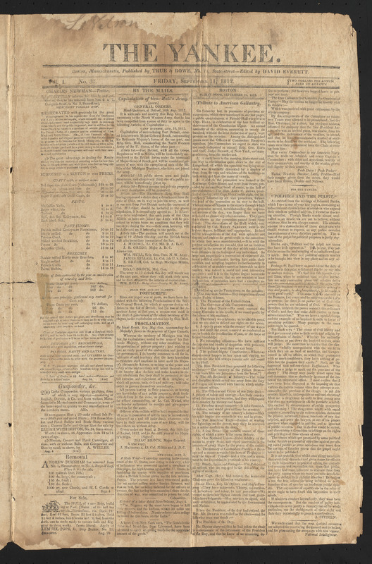 The Yankee, September 11, 1812