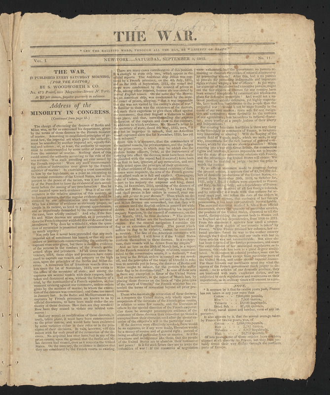 The War, September 5, 1812