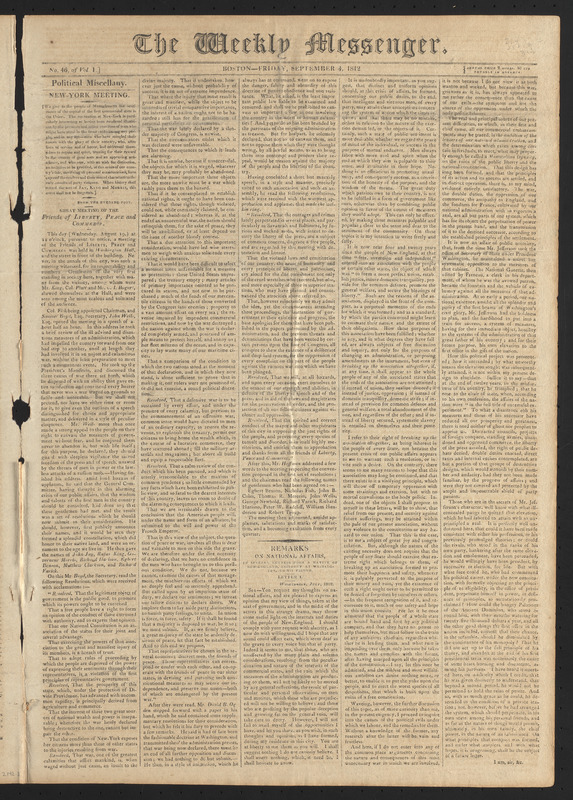 The Weekly Messenger, September 4, 1812