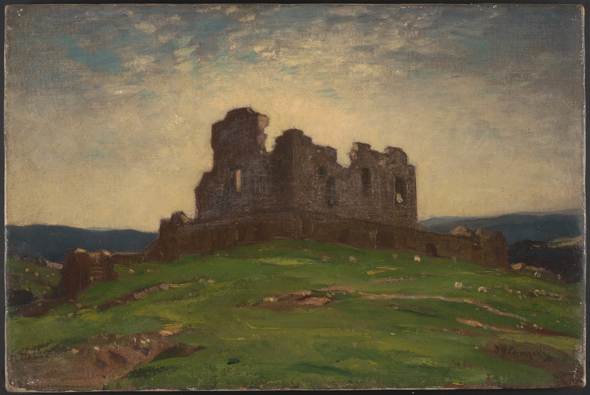 Untitled (ruined building in landscape)