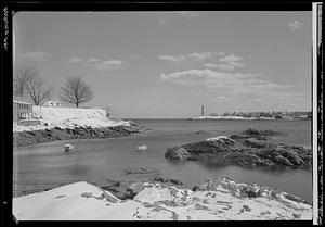 Marblehead, the harbor near Fort Sewall, snow