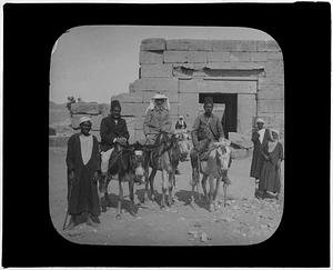 Egypt. Thebes. Kurna. Travelers at Temple of Seti