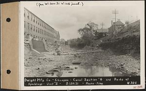 Dwight Manufacturing Co., canal, section #6 and racks at Spaldings Unit #2, Chicopee, Mass., Aug. 20, 1931