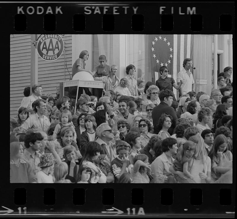 Crowd waiting for President Ford in Exeter, New Hampshire Digital