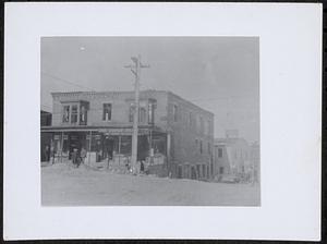 Tarbell block after fire, DuPaw Pharmacy