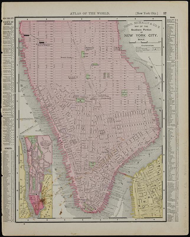 Rand McNally & Co.'s map of the southern portion of New York City ; Rand McNally & Co.'s map of the main portion of Brooklyn