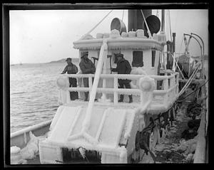 Ice covered trawler