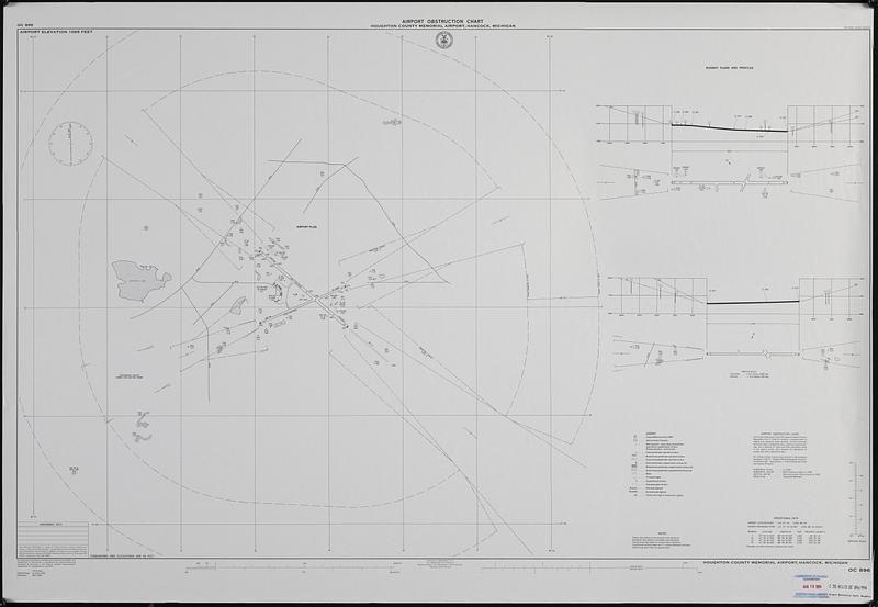 Airport obstruction chart, OC 896, Houghton County Memorial Airport, Hancock, Michigan