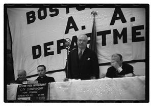 Boston Park Department function, Boston Parks Commissioner William Long standing