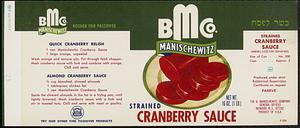 Manischewitz Cranberry Sauce Can Label