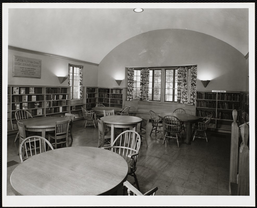 Newton Free Library branches & bookmobile. Newton, MA. Interior shots