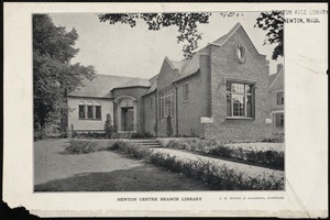 Newton Free Library branches & bookmobile. Newton, MA. Newton Centre Library, exterior