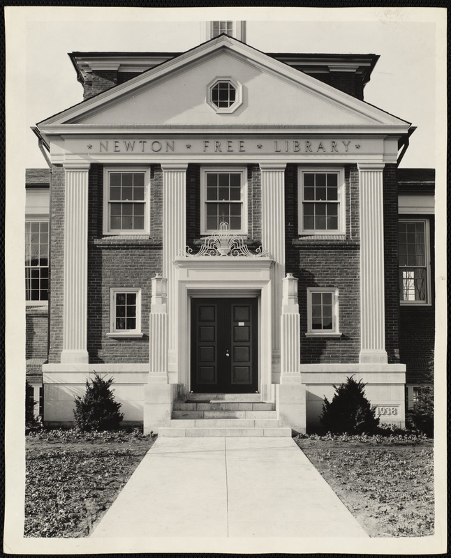 Newton Free Library branches & bookmobile. Newton, MA. Newtonville Library done - exterior