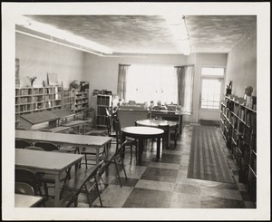 Newton Free Library branches & bookmobile. Newton, MA. Oak Hill Lib - interior