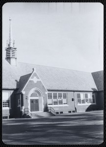 Newton Free Library branches & bookmobile. Newton, MA. Exterior of unidentified library