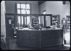 Newton Free Library branches & bookmobile. Newton, MA. Interior of Waban library