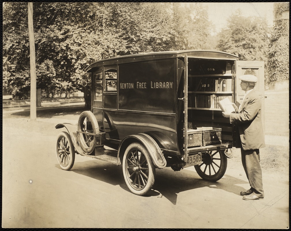 Newton Free Library branches & bookmobile. Newton, MA. Bookmobile
