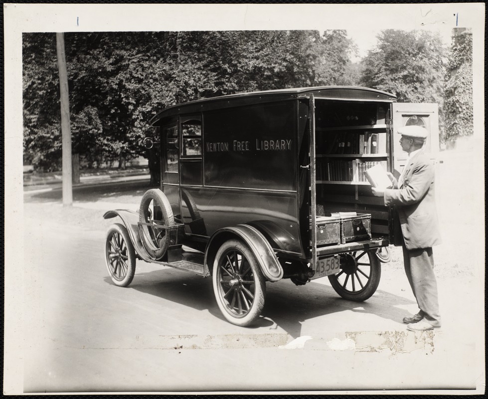 Newton Free Library branches & bookmobile. Newton, MA. Bookmobile