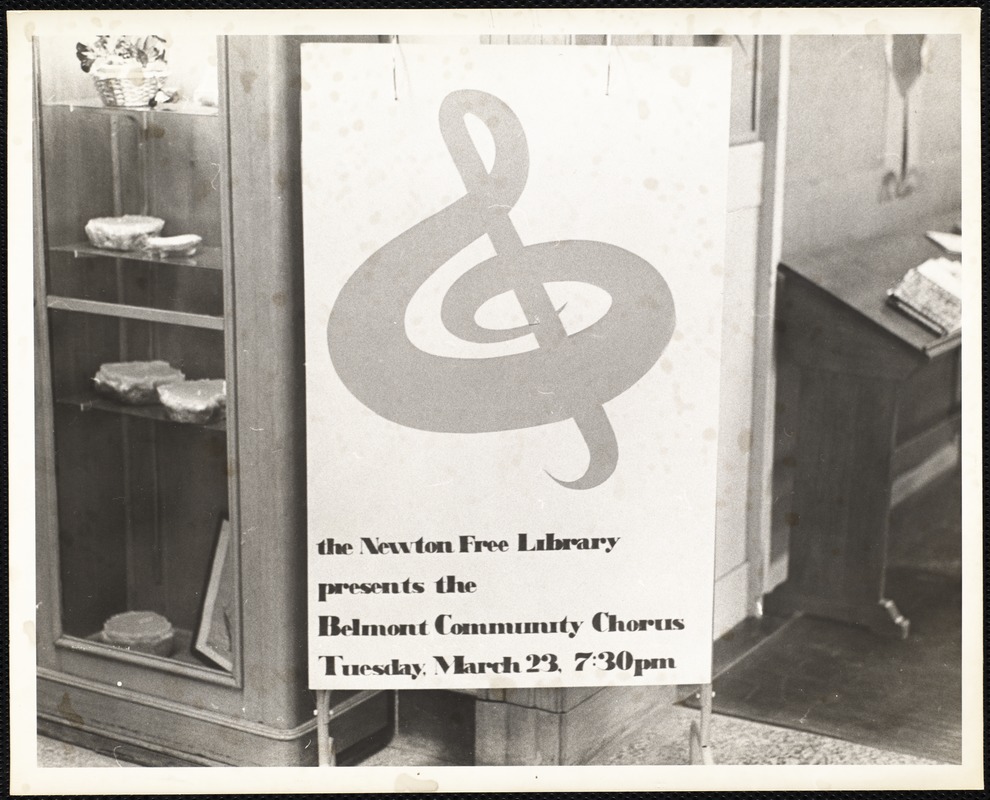 Newton Free Library. Newton, MA. Poster of chorus