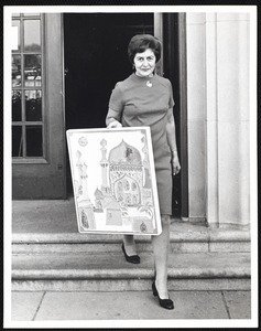 Newton Free Library. Newton, MA. Woman with painting