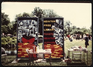 Newton Free Library, Newton, MA. Programs, patrons, staff. Springfest exhibit