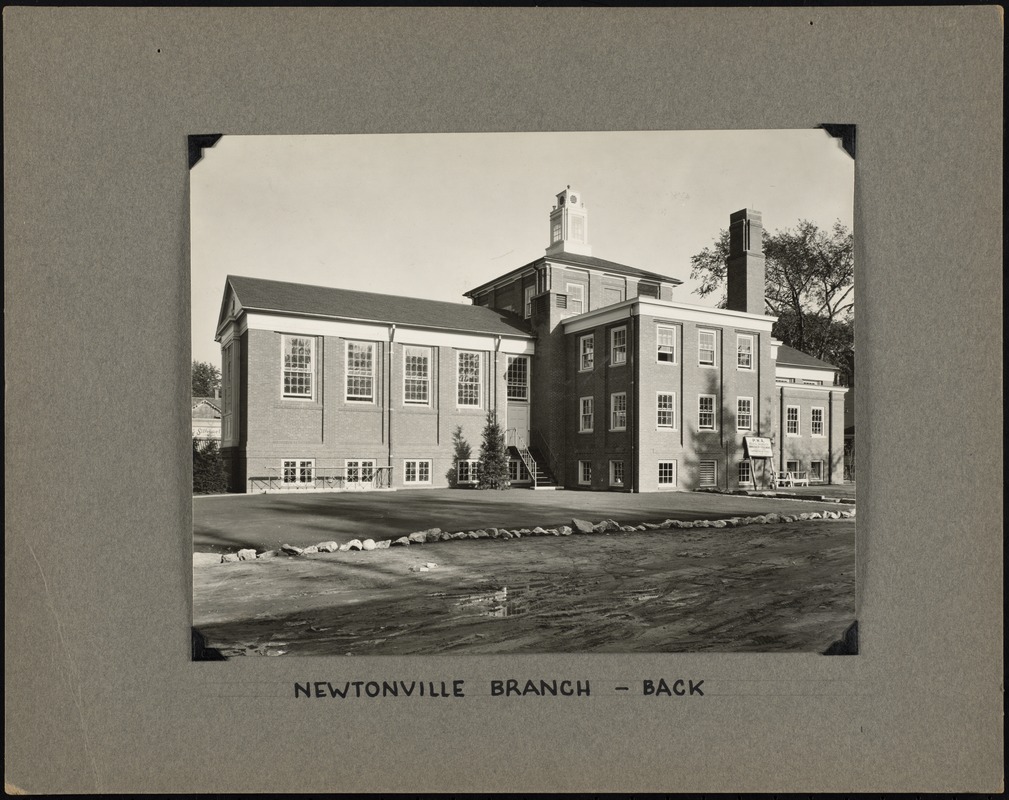 Newton Free Library, Newton, MA. Oversize photos. Newtonville Branch - rear