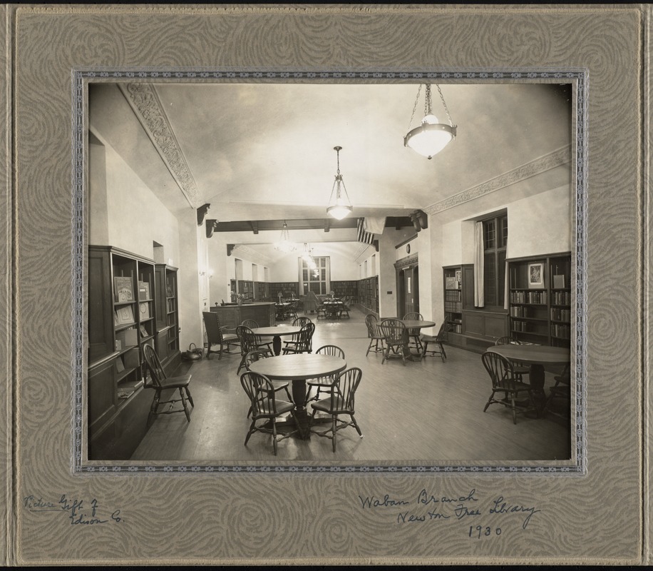 Newton Free Library, Newton, MA. Oversize photos. Waban Branch - interior
