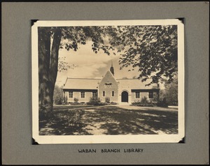 Newton Free Library, Newton, MA. Oversize photos. Waban Branch - exterior