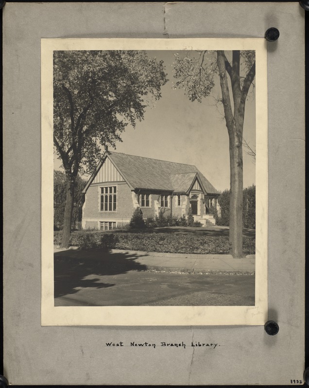 Newton Free Library, Newton, MA. Oversize photos. West Newton Branch - exterior
