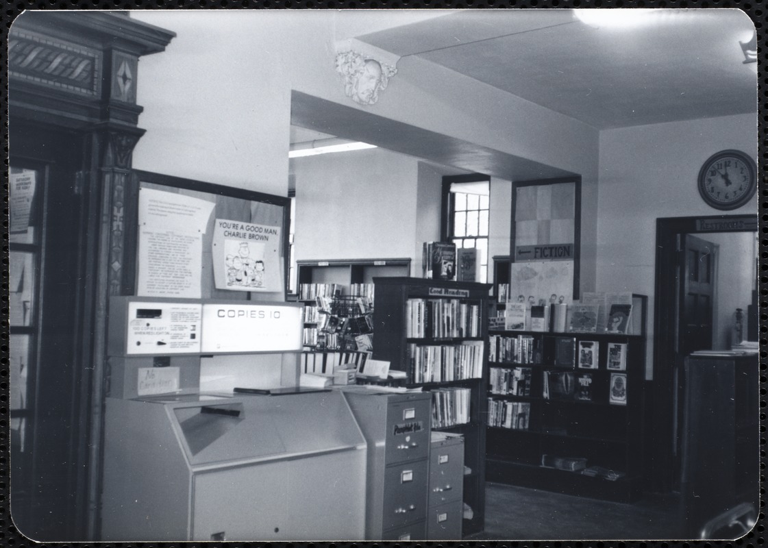 Newton Free Library, Newton, MA. Branch library. Newton Centre. Copy machine