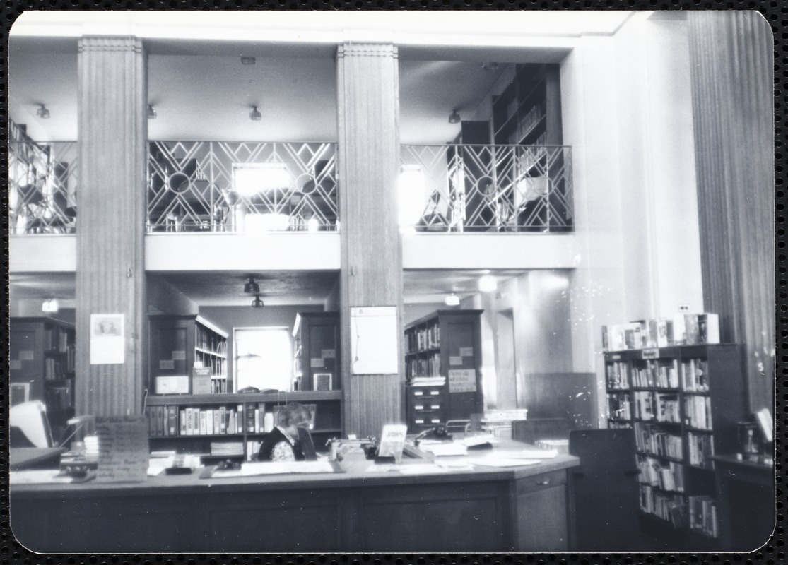Newton Free Library, Newton, MA. Branch library. Newtonville. Circulation desk