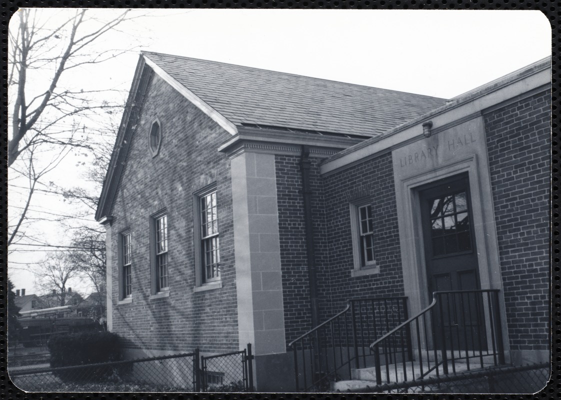 Newton Free Library, Newton, MA. Branch library. Nonantum. Exterior view
