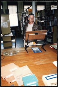 Newton Free Library, Newton, MA. Staff & trustees. Patron at Soc. Serv.